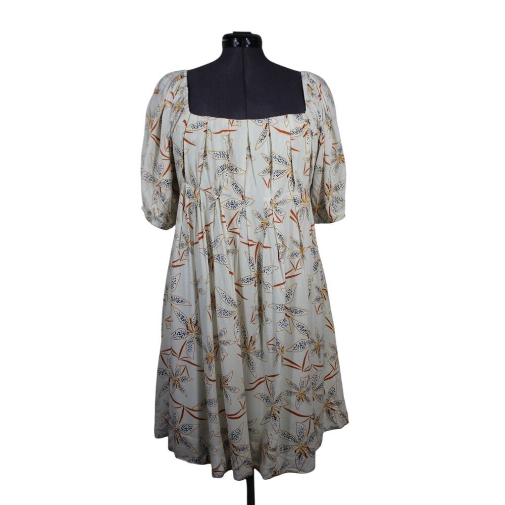 Listicle women's floral pleated front open cross back summer country dress L
